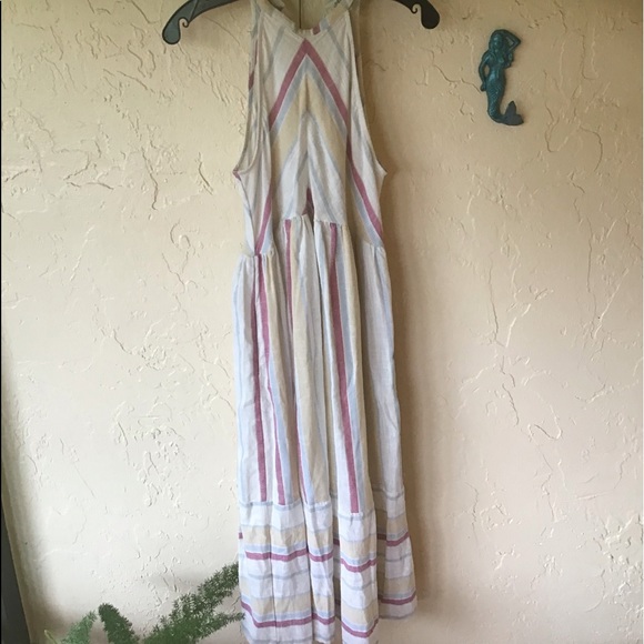 SOLD πListicle Midi Linen Striped Dress EUC M - Picture 10 of 12